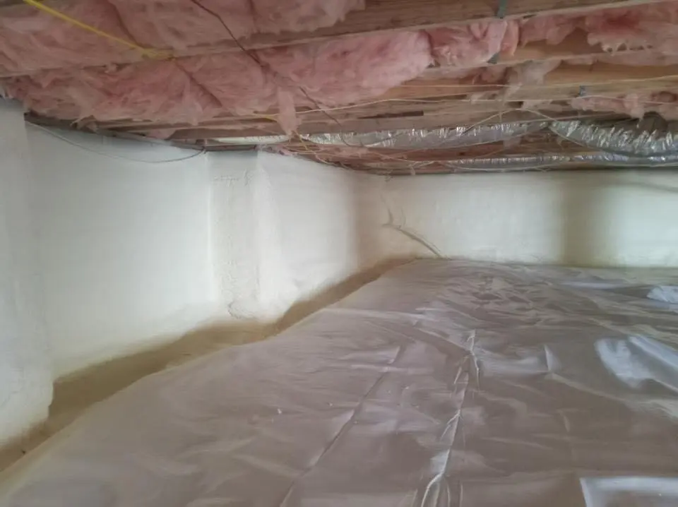 Crawl space encapsulation with closed-cell spray foam for Attic Insulation in Carlyss